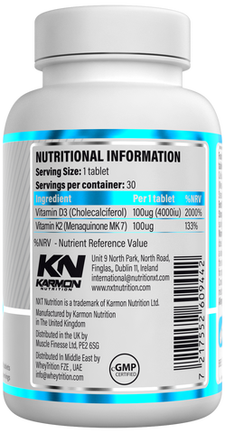 Vitamin D3 & K2 - 30 tablets