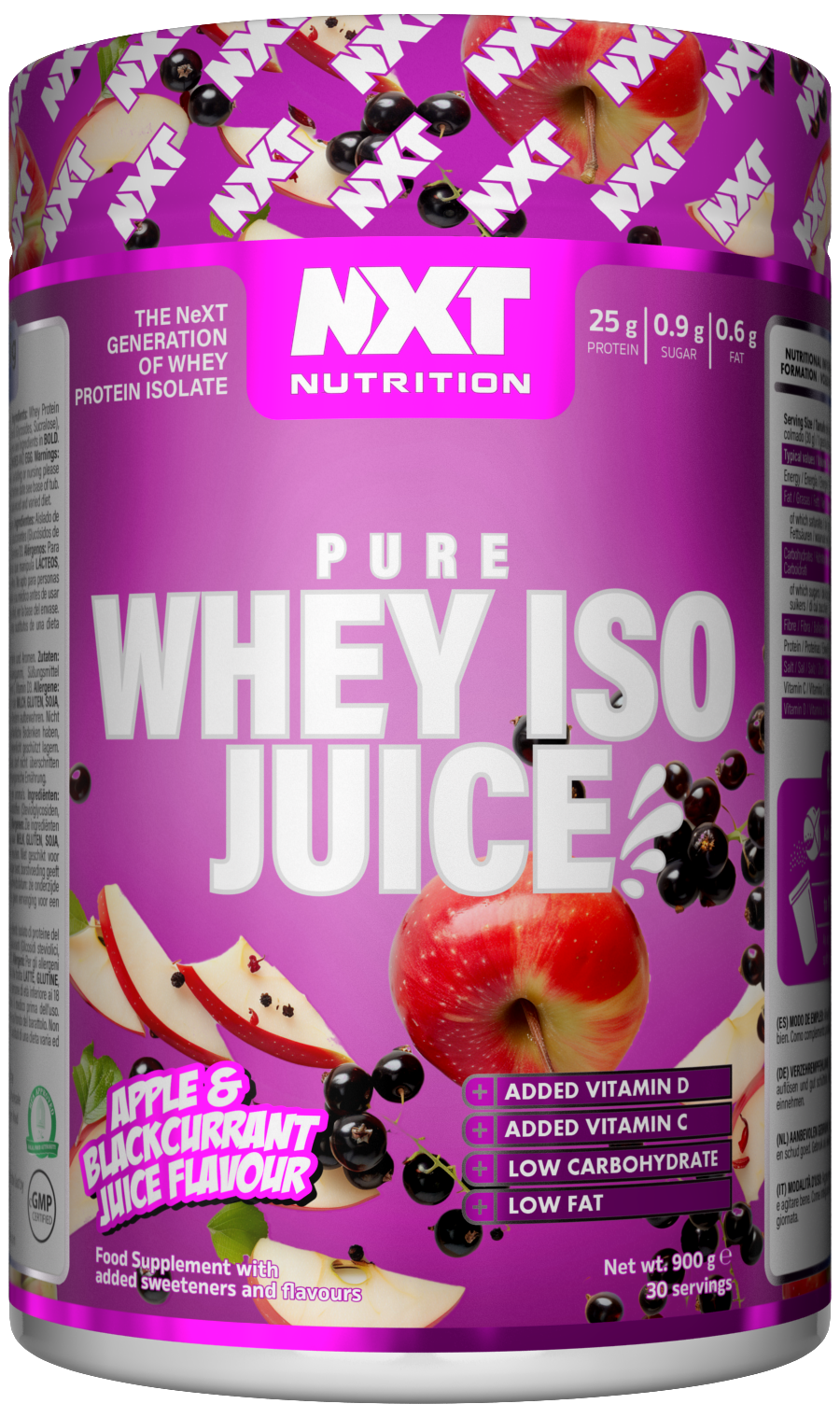 Pure Whey ISO Juice Apple & Blackcurrant Squash - Apple & Blackcurrant Juice Flavour flavor protein powder by NXT Nutrition